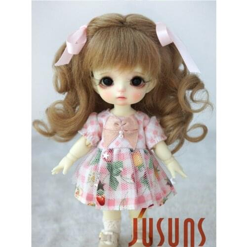 JD187 1/8 1/6 Long soft wave with 2 pony BJD mohair wigs size 5-6inch 6-7inch doll wigs fashion doll accessories