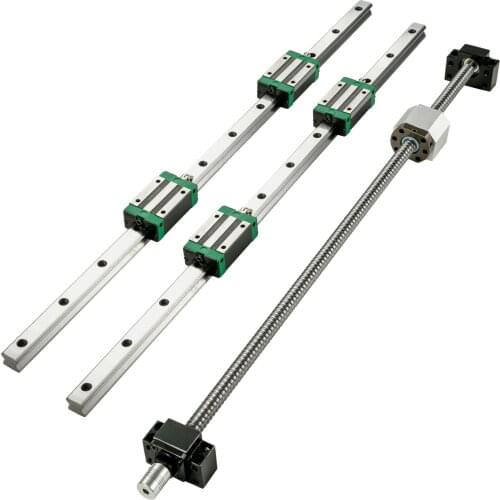 Linear guide HGR 20-700mm linear rail with 4PCS sliding block ball screw guide rail for 3D printer CNC machine