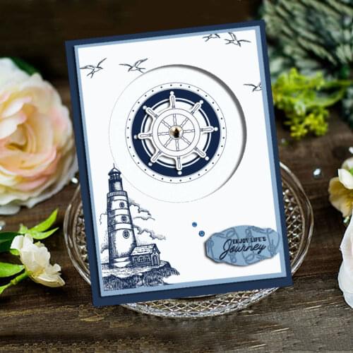 Metal Cutting Dies and Stamps Marine elements such as sailboat and conch for Scrapbooking Album Paper Cards Crafts Die Cuts