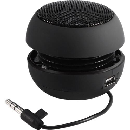 Mini Portable Travel 3.5mm Loud Speaker Built-in Battery for Mobile Phone MP3 PC Black