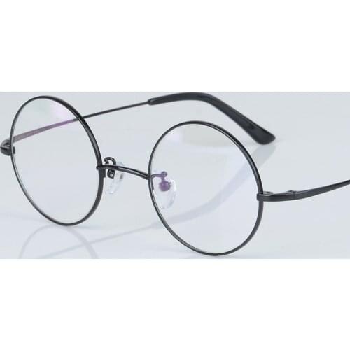 JanMo 2017 New Fashion wizard 100% pure Titanium Eyeglasses Frames Men women round Eyeglasses Gold Glasses Frames 3 Color