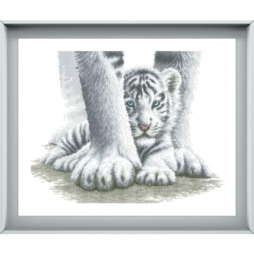 DreampatternSheltered cross embroidery kit animal mother baby love pattern 18ct 14ct 11ct unprint canvas Cross-stitch craft