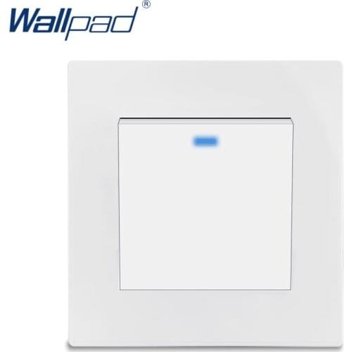 1 Gang 2 Way Switch With LED Indicator Wallpad Luxury White PC Panel Wall Light Switch Rocker Button 16A AC110~250V