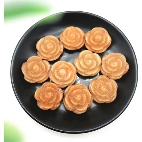 Natural Yellow Aventurine Crystal Rose Flower Hand Carved Crystal Flowers Healing Stones Decor Natural Stones and Minerals