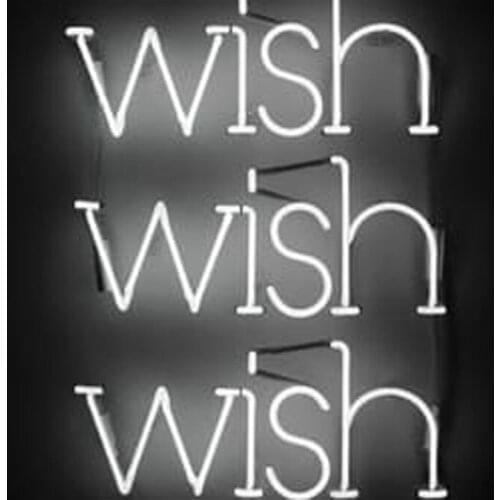 Neon Sign For WISH WISH Glass Tubes Lamp Beer Home Lamp neon sign logo Real Glass Neon Motorcycle Neon sign Neon Window Lights