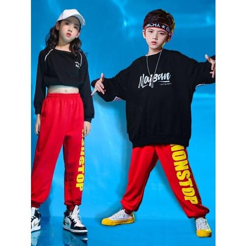 New Jazz Dance Costumes Kids Drum Set Hip Hop Rave Outfit Street Dance Practice Performance Clothing Child Sport Clothes AYY067