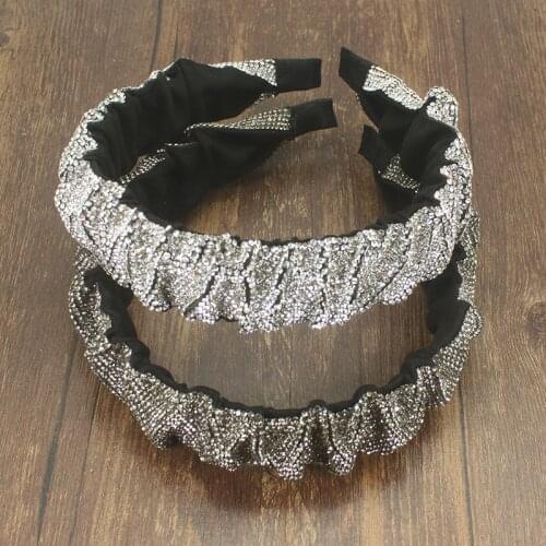 New Sparkly Full White Gray Crystal bing Baroque Headbands Diamante Rhinestone Hairbands For Women Luxury Party Girl Accessories
