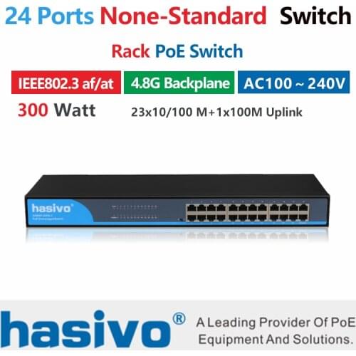 24 port 10/100Mbs PoE Switch Passive POE with 1 Uplink Port Power over Ethernet Switch Adapter for Wireless AP IP camera