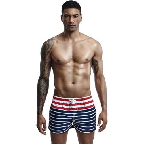 Striped Mens Swimming Board Shorts Fashion New Bathing Suits for Men Swim Sport Trunks Quick Dry Swimwear Hybird Shorts