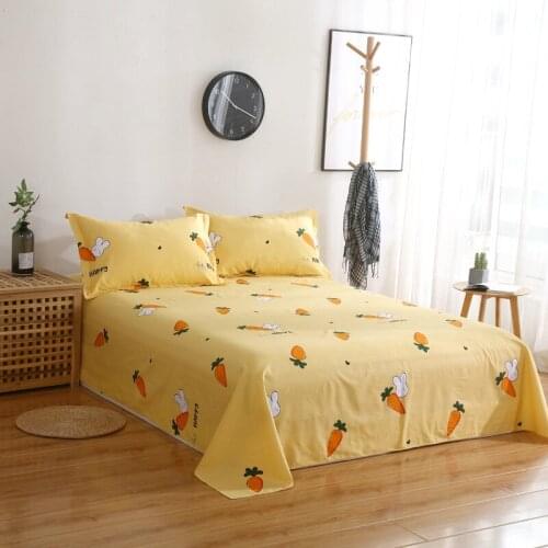 One Piece Single Double Home Bedding Sheet for Adults Children 100% Cotton Twill Printing Bed Sheet Twin Full Queen King #204-3