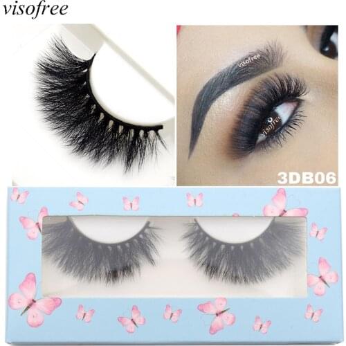 Visofree 25 mm mink eyelashes Dramatic Handmade faux 3D mink lashes fluffy makeup Thick fake lashes Crueltyfree eye lashes 3DB06