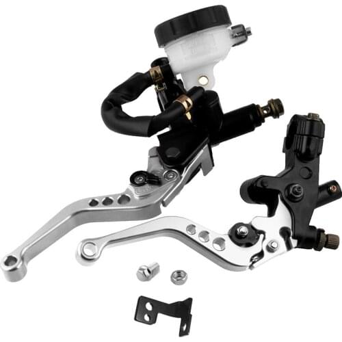 7/8" Motorcycle Brake Clutch Levers Master Cylinder Reservoir Set Universal Adjustable Motorcycle Accessories