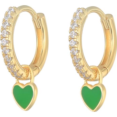 925 Sterling Silver Huggie Heart Hoop Earrings for Women Geometric Love Earring Crystals Zircon Piercing Silver Jewelry Girls