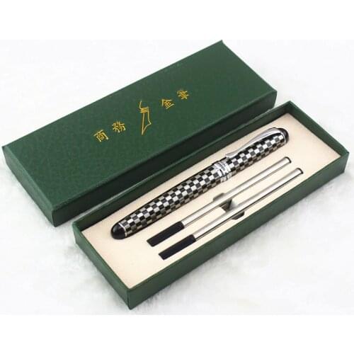 New Stainless Steel Jinhao 750 Rollerball Pen Black Ink 0.7mm Refill Silver Clip Ballpoint Pens with A Box 12 Colors for Choose