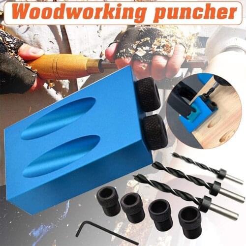Replaceable Drill Guide Locator Jointing Tools Jig Kit System Drill Hole 14Pcs 15 Angle Woodworking Guide Positioner Kit