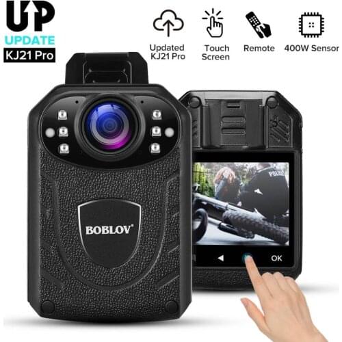 BOBLOV KJ21Pro Body Camera 2.4G Remote Control Touch Screen HD1296P KJ21 Updated Police Camera Mini camera Wearable camera Cam