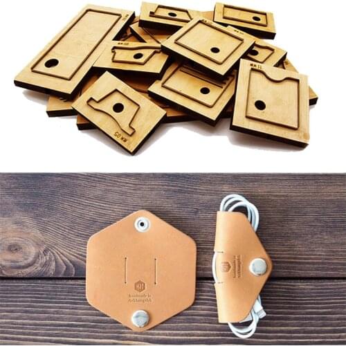 Japan Steel Blade Leather Cord organizer Hexagon cable Wire holder Leather Template For DIY Leathercraft Handmade Small gift