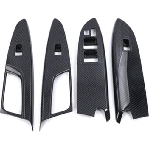 YAQUICKA Car-styling For Mitsubishi Eclipse Cross 2017 2018 LHD Car Interior Armrest Window Lift Switch Panel Frame Bezel Cover