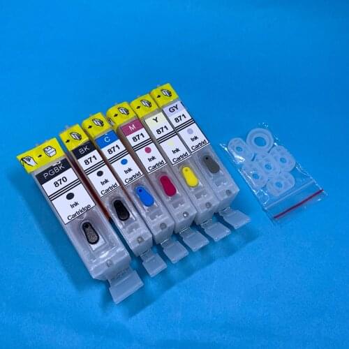 YOTAT 6pcs Empty Refillable ink cartridge PGI-870 CLI-871 for Canon PIXMA MG7780 TS9080 TS8080