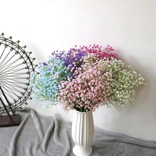 16pcs/bundle Multicolor Baby Breath Artificial Flower Fake Gypsophila DIY Flower Bouquet Arrangement Wedding Home Decoration