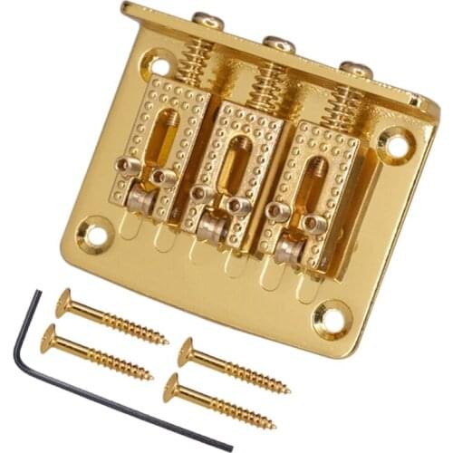 3 String Guitar Ball String Bridge Bridge Pull String Hard Tail Guitar Bridge Tail 3 String Guitar Replacement Gold