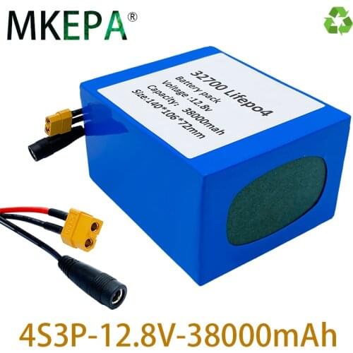 32700 LiFePO4 battery pack 4s3p 12.8v 38ah 4S 40A 100A balanced BMS for electric boat and 12V UPS