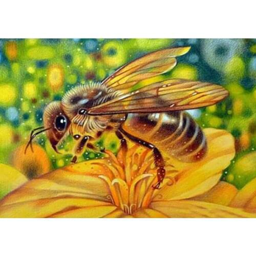 5D Diamond Painting Cartoon Full Round Diamond Mosaic Bee Rhinestone Picture Embroidery Animals Home Decor