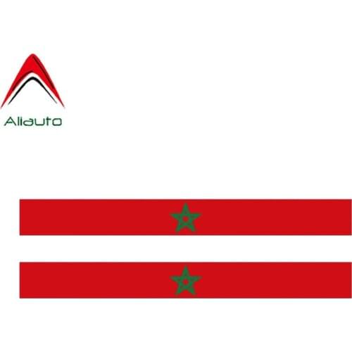 Aliauto 2 X Creative Car Sticker Morocco Flag Accessories Vinyl Decal Cover Scratches for Opel Insignia Jaguar Hyundai ,17cm*2cm
