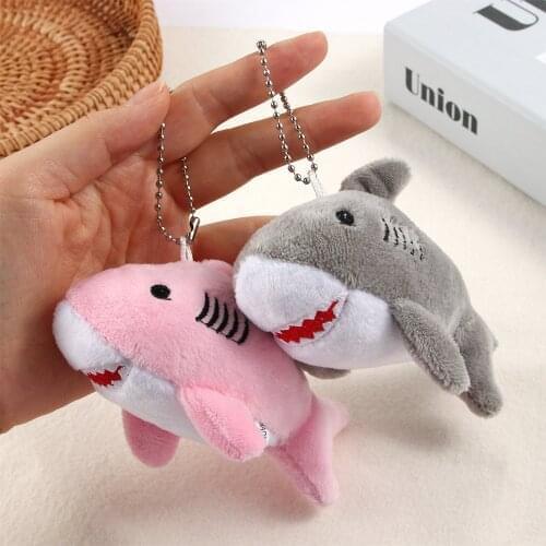 12CM Ocean Animal Keychain Mini Key Dolls Gift Simulation Shark Plush Stuffed Toy Kids Small Plush Toy Gift Bag Pendant