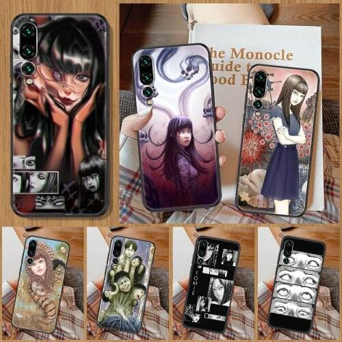 Horror comic junji ito Tomie Phone Case For Huawei P Mate P10 P20 P30 P40 10 20 Smart Z Pro Lite black pretty bumper silicone
