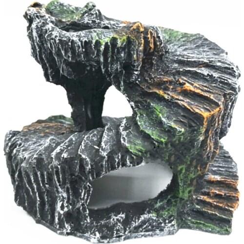Tortoise Reptiles Basking Climbing Platform Resin Hiding Cave Aquarium Ornament Rotating Turtle Fish Tank Landscaping Decora
