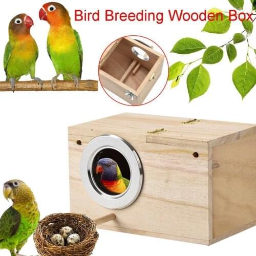 Pet Bird House Parakeet Nest Box Bird House Budgie Breeding Parrotlets Box Box Mating Wood For Lovebirds L6V7