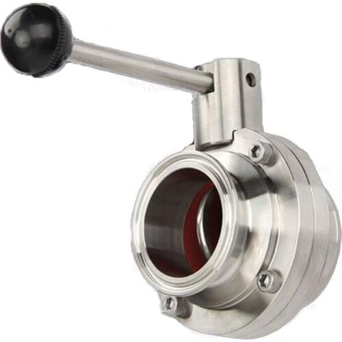 1-1/2" 38mm Butterfly Valve Sanitary Stainless Steel SS304 1.5" Tri Clamp Homebrew