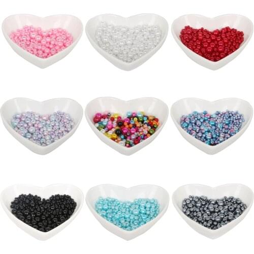350pcs Mixed Size Round ABS Imitation Pearls Beads Loose Spacer Beads for Jewelry Making DIY Necklace Bracelet