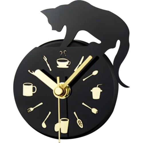 Kitchen Fridge Cats Clock Mini Lovely Kitten Creatived Magnet Suction Clock D1