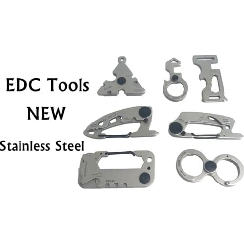 Stainless Steel Multi Tool Key Chain EDC Kit Survival Carabiner Clip for Traveling Fishing Camping Hiking Outdoor tools