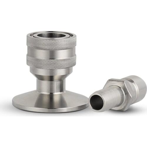 1.5'' Tri Clamp Quick Disconnect Ball Lock Set, Homebrew Tri Clover Connector Kit 304 Sanitary Brewer Fitting for Beer Corny Keg