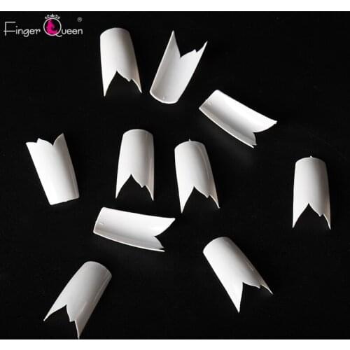 Fingerqueen 100pcs+Box False Nail Fake Nails ABS Matrial high quality finger tips W style french nails