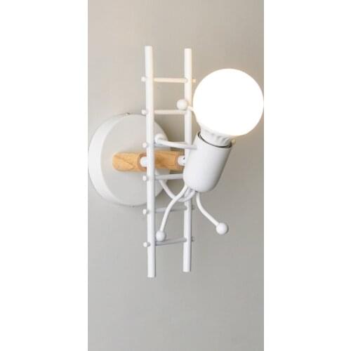 Nordic Wall Lamp Doll Stairs Art Sconce Lighting Childrens Living Room Bedroom Bedside Indoor Decor Cute Aisle Creative Light