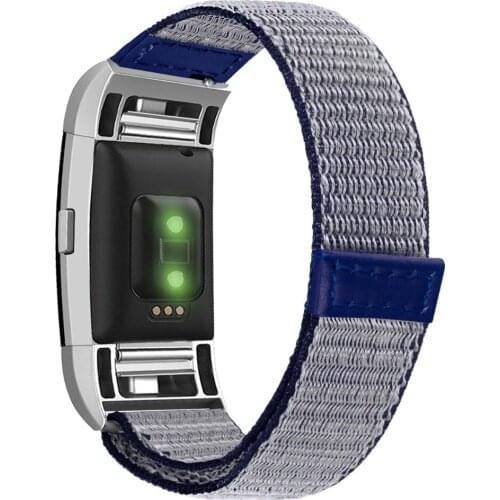 Nylon Sport Loop Breathable Replacement Strap Wrist bands with Adjustable Closure for Fitbit Charge 2 HR small large