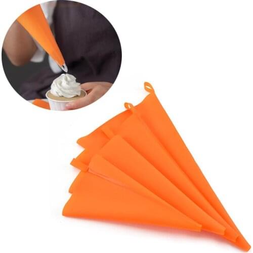 Orange Cream Pouch Silicone Pastry Bag Piping Cake Decorating Tools DIY Cupcake New Pastry Bags Kitchen Pastry Supplies