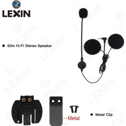 Lexin Intercom Eearpiece Headset & Clip Set Accessories for LX-R6 R3 Bluetooth Helmet Interphone Intercom Headphone Jack Plug