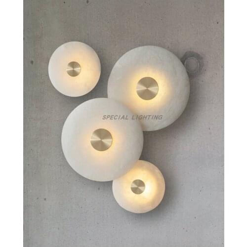 Postmodern light luxury marble wall lamp designer model house villa living room bedroom study background wall lamp