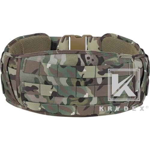 KRYDEX Multicam Tactical Padded MOLLE System Waist Belt Multi Function Quick Release Buckle Battle Airsoft Military Combat Belt
