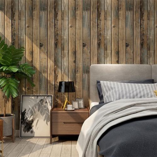 6x0.45m Retro Artificial Wood Grain Peeled Wallpaper Self-adhesive Wood Board Wallpaper Removable Vinyl Film Wall Decoration