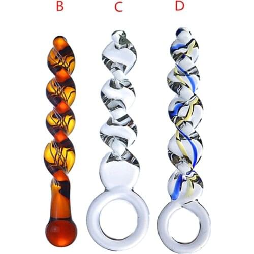 Glass Plug Adult Masturbating Sex Toys Manual Butt Clitoral Stimulator for Women Lesbian Men Couples