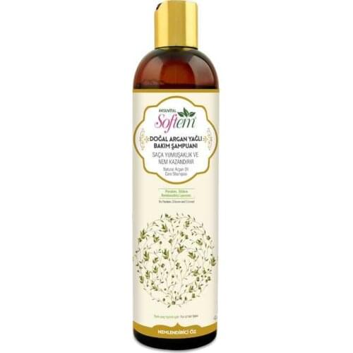 Aksu Vital Softem Argan Oil Hair Care Shampoo 400 ml Maintenance Herbal Natural Cosmetic Skin Care Quality Nutritious Softness