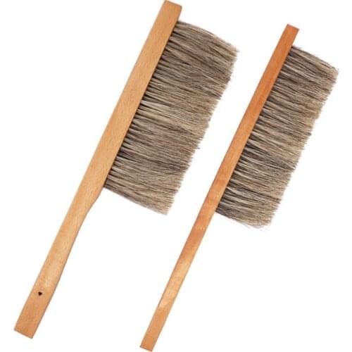 Beekeeping Sweep Brush Two and Three Rows Soft Horsetail Hair Brush Wooden Handle Beekhive Cleaning Brushes Beekeeping Tools