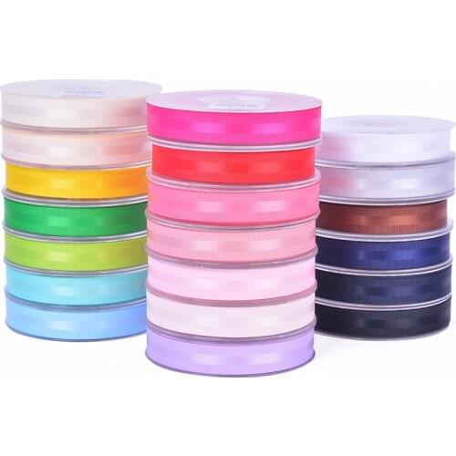 Grosgrain Edge Silk Satin Ribbon 100% Polyester Solid Color 9 16 25 38mm DIY Handmade Hair Garment Accessories BBXQ-024