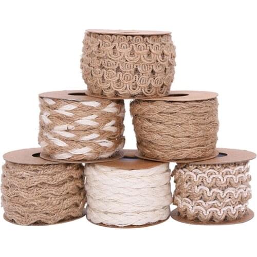 5m 5-10mm Natural Jute Hemp Rope Braid Twine Cord Ropes Burlap Ribbon Roll For DIY Wedding Birthday Party Gift Wrapping Supplies